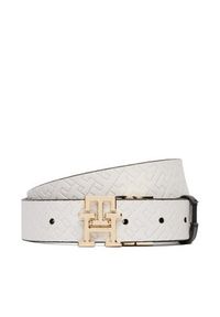 TOMMY HILFIGER - Tommy Hilfiger Pasek Damski Th Logo 3.0 Rev Mono AW0AW18019 Czarny. Kolor: czarny. Materiał: skóra #2