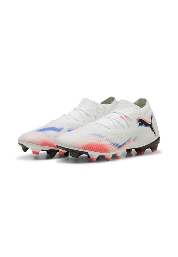 Puma - Buty piłkarskie unisex FUTURE 8 MATCH FG/AG PUMA White Black Glowing Red. Kolor: czerwony, biały, wielokolorowy, czarny. Sport: piłka nożna