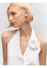 mango - Mango Kamizelka Flor 57043820 Biały Regular Fit. Kolor: biały. Materiał: syntetyk #7