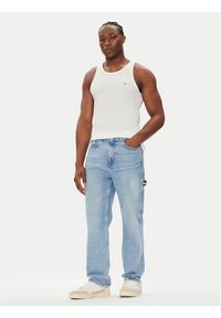 Tommy Jeans Tank top Classic Flag DM0DM21927 Biały Slim Fit. Kolor: biały. Materiał: bawełna #5