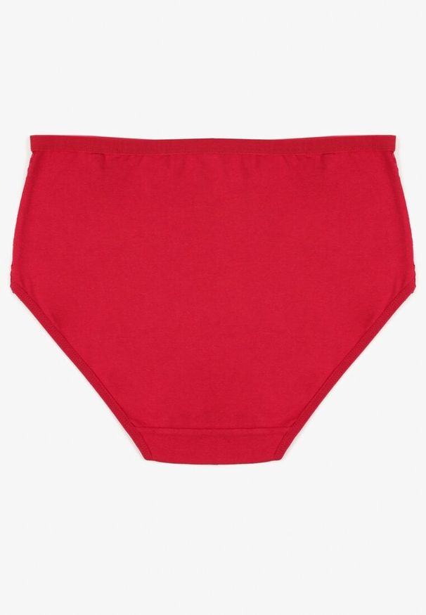 Born2be - Bordowe Bawełniane Majtki Figi z Koronką Idiana. Kolekcja: plus size. Kolor: czerwony. Materiał: koronka, bawełna. Wzór: koronka