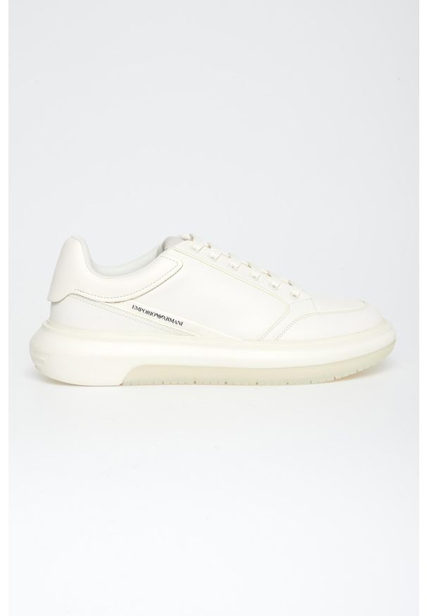 Emporio Armani - Sneakersy męskie skórzane EMPORIO ARMANI. Materiał: skóra