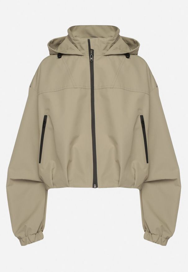 Born2be - Zielona Kurtka Wiatrówka o Kroju Oversize Natilessa. Okazja: na spacer, na co dzień. Kolor: zielony. Materiał: jeans. Długość rękawa: długi rękaw. Długość: długie. Sezon: wiosna. Styl: casual