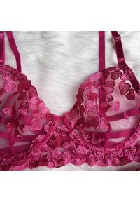 Intica - Komplet bielizny koronkowej ze stringami na specjalne okazje Barbi. Kolor: różowy. Materiał: koronka. Wzór: aplikacja #9