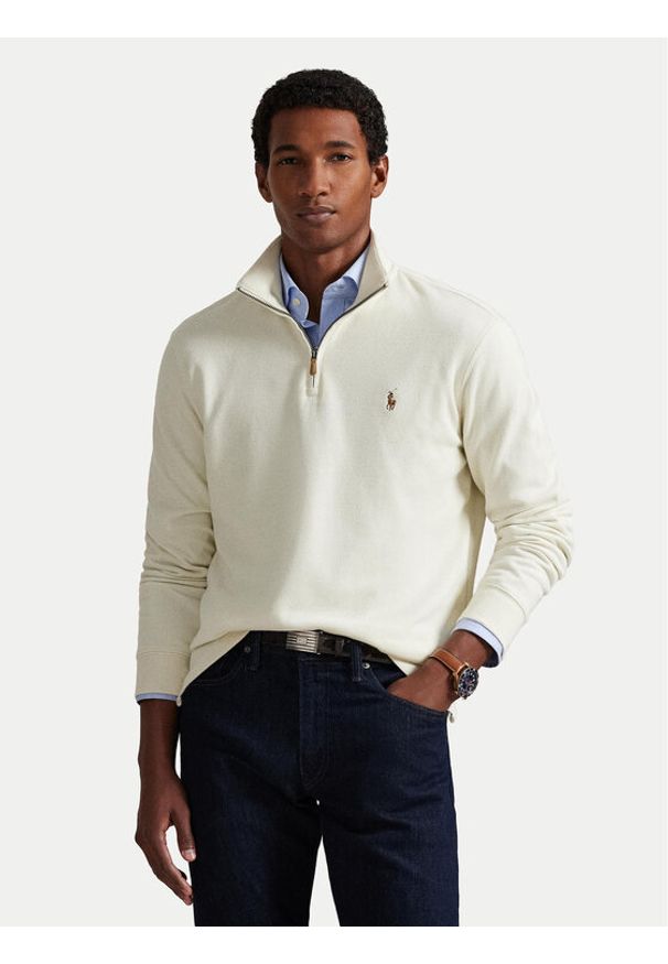 Polo Ralph Lauren Sweter 710P07411004 Écru Regular Fit. Typ kołnierza: polo. Kolor: kremowy. Materiał: bawełna