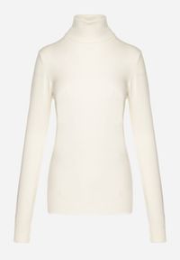 Born2be - Jasnobeżowy Golf Sweter z Wiskozą i Kaszmirem Zailaya. Okazja: na co dzień. Typ kołnierza: golf. Kolor: beżowy. Materiał: kaszmir, wiskoza. Styl: casual #3