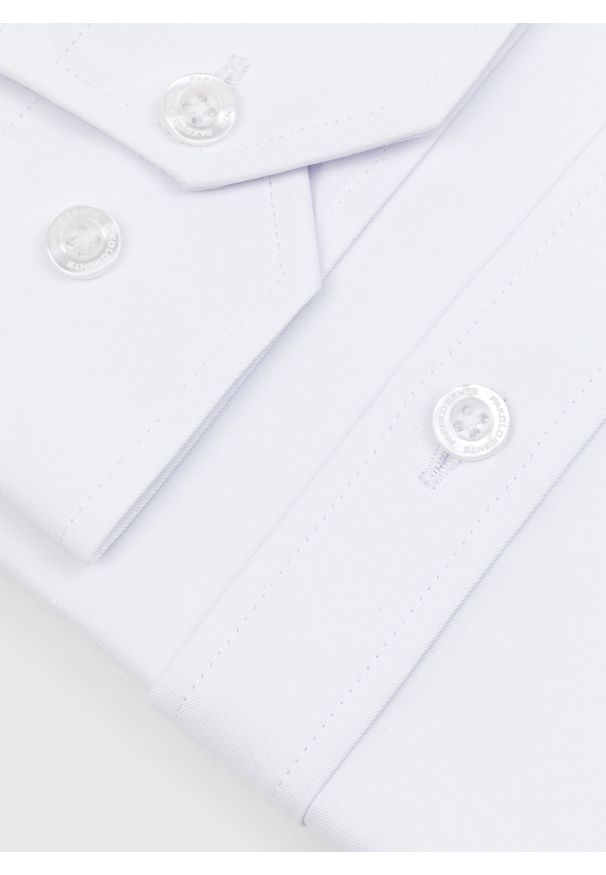 Pako Lorente - PAKO LORENTE – Elegancka biała koszula męska w fasonie Regular. Okazja: na wesele, na ślub cywilny. Kolor: biały. Materiał: poliester, bawełna. Styl: elegancki
