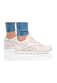 Buty do chodzenia dla dzieci Reebok Classic Leather. Zapięcie: sznurówki. Kolor: różowy. Materiał: skóra, syntetyk, tkanina, materiał. Szerokość cholewki: normalna. Model: Reebok Classic. Sport: turystyka piesza