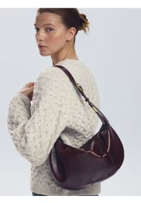 Reserved - Torebka na ramię - mahoniowy. Kolor: brązowy. Materiał: skórzane. Rodzaj torebki: na ramię #1