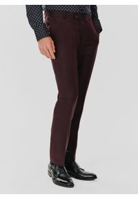 Pako Lorente - PAKO LORENTE – Spodnie garniturowe w kolorze burgundowym. Kolor: czerwony. Materiał: poliester, wełna. Styl: elegancki #5