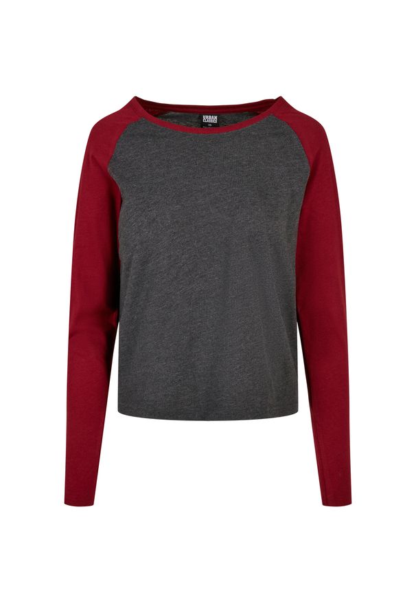 Damska koszulka z długim rękawem Urban Classics contrast raglan (GT). Kolor: czerwony, brązowy, wielokolorowy. Długość rękawa: długi rękaw. Długość: długie