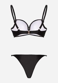 Renee - Czarne Bikini Dwuczęściowe z Biustonoszem Push-Up i Metalowymi Zapięciami Coraeva. Kolor: czarny. Wzór: aplikacja #4