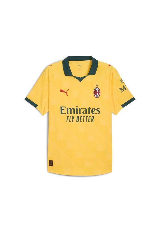 Puma - Męska autentyczna trzecia koszulka AC Milan 25/26 PUMA. Kolor: żółty, zielony, wielokolorowy. Sport: bieganie