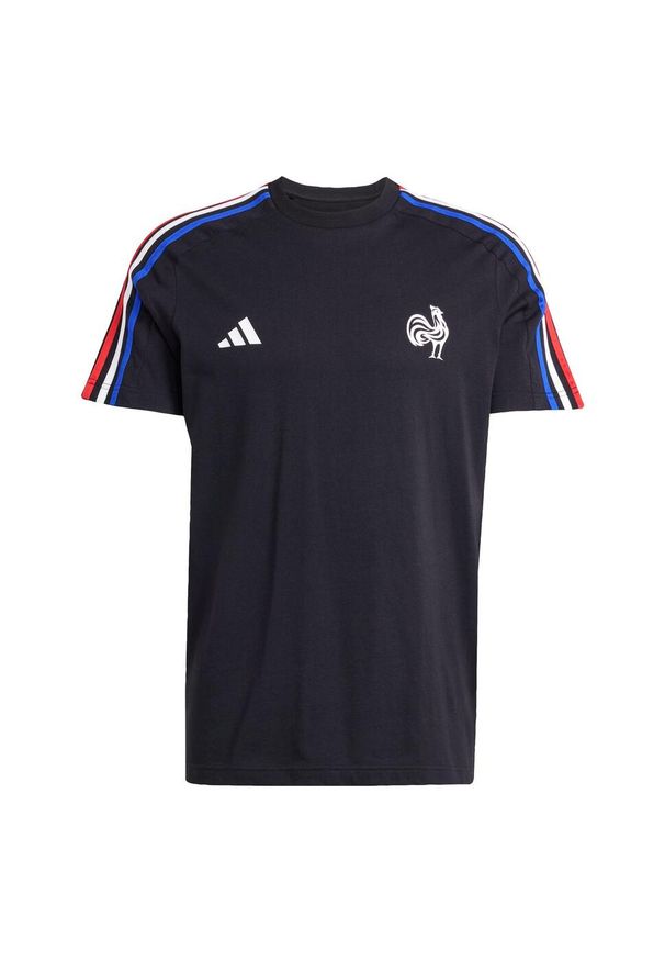 Adidas - Koszulka France Essentials 3-Stripes. Kolor: czarny. Materiał: bawełna
