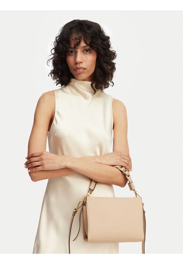 Coccinelle Torebka Boheme Small Beżowy. Kolor: beżowy. Materiał: skórzane