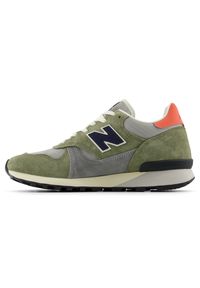 Buty męskie New Balance U475BA – zielone. Okazja: na co dzień. Kolor: zielony. Materiał: materiał, zamsz. Szerokość cholewki: normalna #2