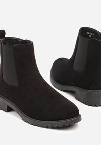 Born2be - Czarne Botki w Stylu Sztybletów z Elastyczną Wstawką Kanelle. Okazja: do pracy, na co dzień. Kolor: czarny. Styl: casual, elegancki #5