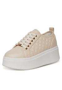 DeeZee Sneakersy AM25237 Beżowy. Kolor: beżowy. Materiał: skóra