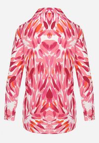 Born2be - Różowa Koszula Ozdobiona Abstrakcyjnym Printem Sivello. Kolor: różowy. Wzór: nadruk, aplikacja #7