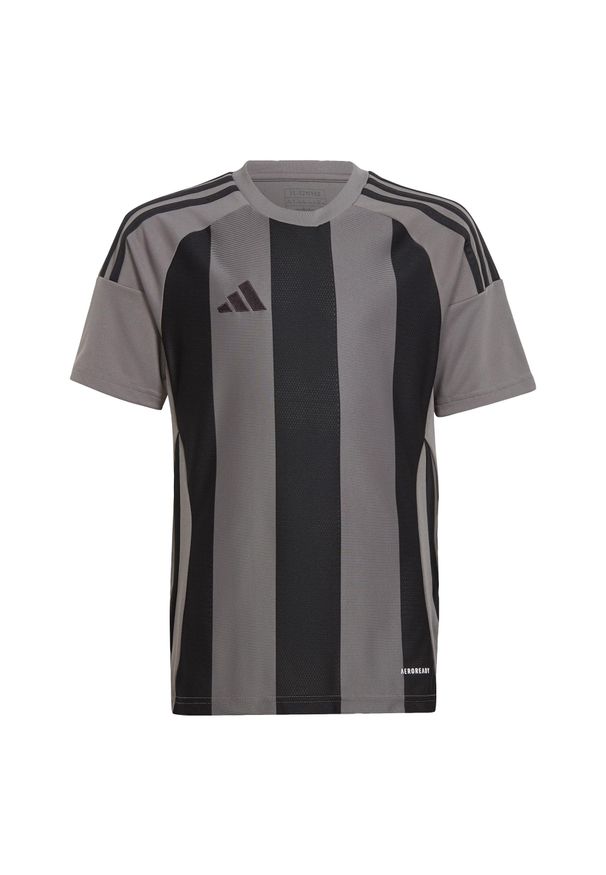 Adidas - Koszulka Striped 24 Kids. Kolor: wielokolorowy, czarny, szary. Materiał: materiał. Sport: piłka nożna