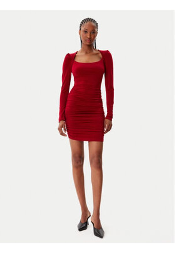 Artigli Sukienka koktajlowa ACAB003156 Bordowy. Kolor: czerwony. Materiał: syntetyk. Styl: wizytowy