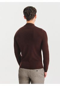 Pako Lorente - PAKO LORENTE – Brązowy półgolf męski. Kolor: brązowy. Materiał: poliamid, wiskoza. Wzór: gładki, ze splotem #9