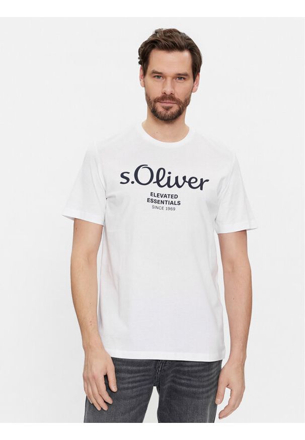 s.Oliver T-Shirt 2139909 Biały Regular Fit. Kolor: biały. Materiał: bawełna