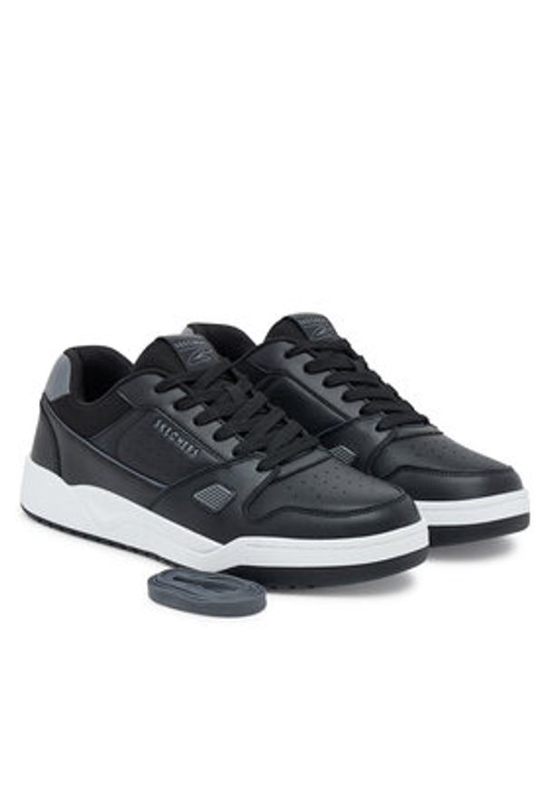 skechers - Skechers Sneakersy 183921/BKGY Czarny. Kolor: czarny. Materiał: skóra