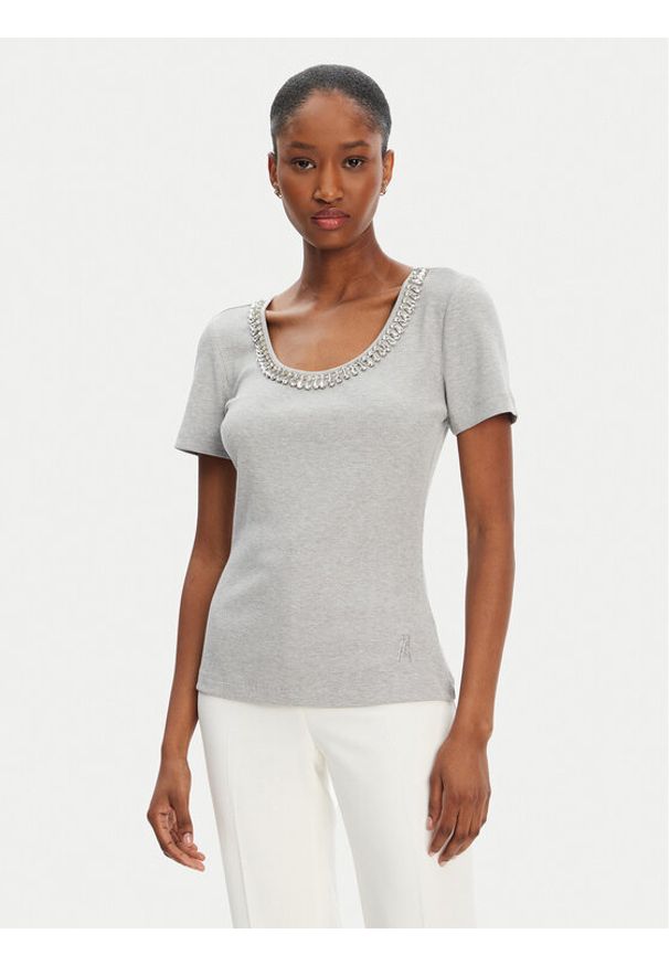 Marciano Guess T-Shirt 5RGP18 6299A Szary Regular Fit. Kolor: szary. Materiał: wiskoza