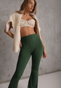 Renee - Zielone Spodnie Dzwony Efralice. Kolor: zielony. Materiał: wiskoza, bawełna. Wzór: aplikacja. Sezon: wiosna, lato. Styl: klasyczny #7