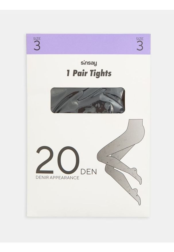 Sinsay - Rajstopy 20 DEN - czarny. Kolor: czarny