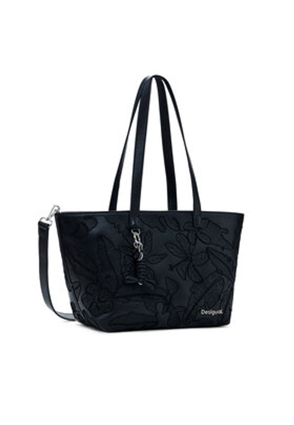 Desigual Torebka 25SAXPBP Czarny. Kolor: czarny. Materiał: skórzane