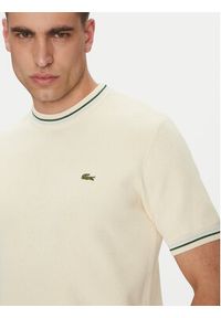 Lacoste Sweter AH9301 Beżowy Regular Fit. Kolor: beżowy. Materiał: bawełna #4