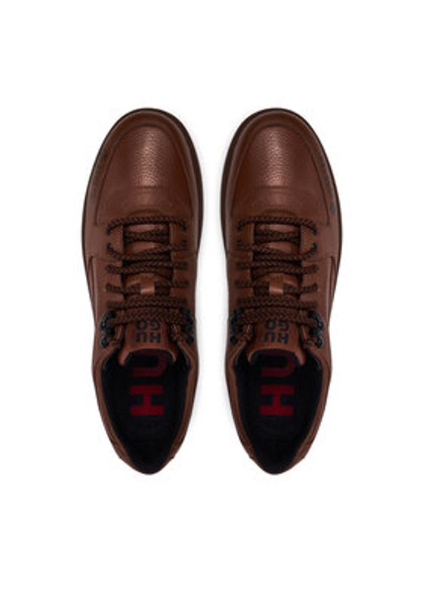 Hugo Sneakersy Kilian 50529889 Brązowy. Kolor: brązowy. Materiał: skóra