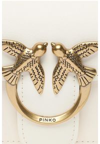 Pinko - PINKO Biała kopertówka damska Love One Wallet C Vitello. Kolor: biały. Materiał: skórzane. Styl: elegancki #4