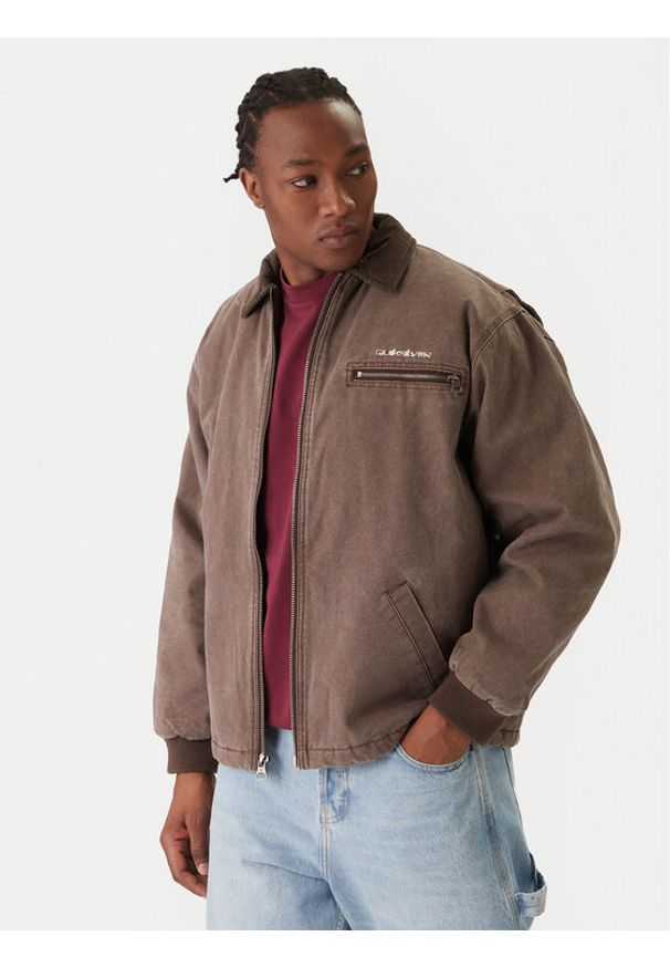 Quiksilver Kurtka jeansowa Shaper Pad EQYJK04174 Brązowy Regular Fit. Kolor: brązowy. Materiał: bawełna