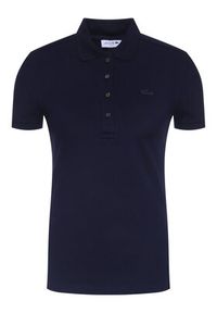 Lacoste Polo PF5462 Granatowy Slim Fit. Typ kołnierza: polo. Kolor: niebieski. Materiał: bawełna #4