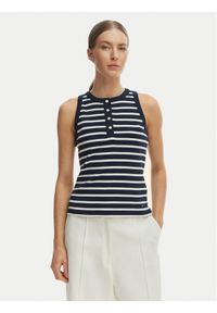 TOMMY HILFIGER - Tommy Hilfiger Top WW0WW49251 Granatowy Slim Fit. Kolor: niebieski. Materiał: bawełna #1
