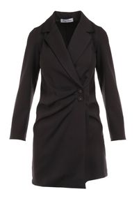 Born2be - Czarna Sukienka Ionitheme. Okazja: do pracy, na spotkanie biznesowe. Typ kołnierza: dekolt w serek. Kolor: czarny. Styl: biznesowy, klasyczny, elegancki #3