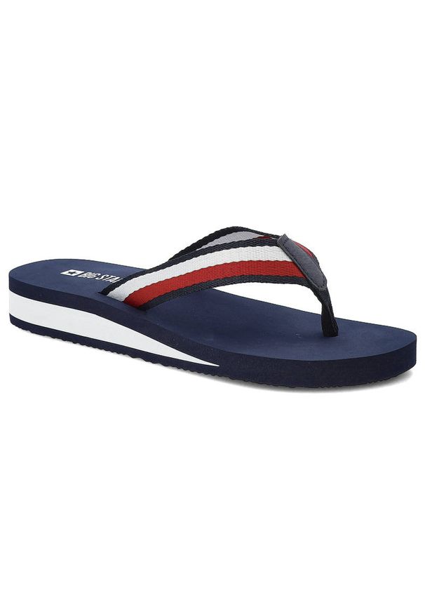 Big-Star - Granatowe Japonki Big Star Wygodne Buty Damskie. Okazja: na co dzień, na spacer. Kolor: niebieski. Sezon: lato. Styl: casual, sportowy, klasyczny, wakacyjny