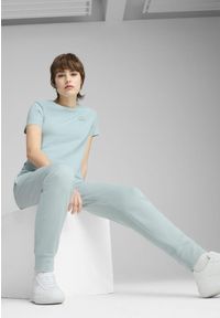 Puma - Damska koszulka ESS ELEVATED PUMA Modern Mint Green. Kolor: zielony. Wzór: aplikacja, haft