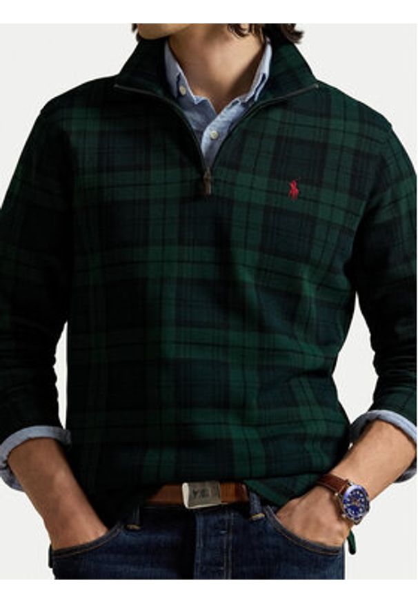 Polo Ralph Lauren Sweter 710981459001 Zielony Regular Fit. Typ kołnierza: polo. Kolor: zielony. Materiał: bawełna
