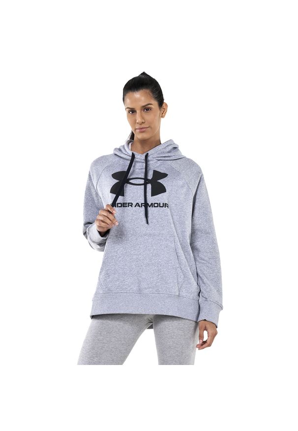 Under Armour - Bluza Z Kapturem Damska Polar Rival. Typ kołnierza: kaptur. Kolor: szary. Materiał: polar