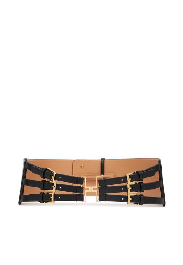 Elisabetta Franchi Pasek Damski CT-10S-62E2-V220 Czarny. Kolor: czarny. Materiał: skóra