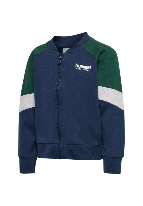 Zippowana bluza dla niemowląt Hummel Block. Kolor: niebieski. Materiał: dresówka