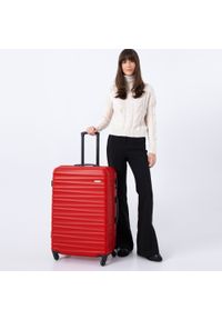 Wittchen - Duża walizka z ABS-u z żebrowaniem czerwona. Kolor: czerwony. Materiał: guma #6