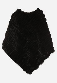 Born2be - Czarne Ponczo Ozdobione Tłoczeniem Dairis. Okazja: na co dzień. Kolor: czarny. Materiał: jeans. Wzór: aplikacja. Styl: klasyczny, casual, elegancki #1