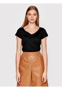 Sisley T-Shirt 3TNHL4007 Czarny Regular Fit. Kolor: czarny. Materiał: bawełna #1
