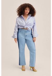 mango - Mango jeansy Vibeke damskie high waist. Stan: podwyższony. Kolor: niebieski #10