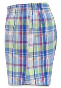Luźne Męskie Bokserki, Bawełniane - Pako Jeans - Niebieskie w Kratkę. Kolor: niebieski. Materiał: bawełna. Wzór: kratka #3